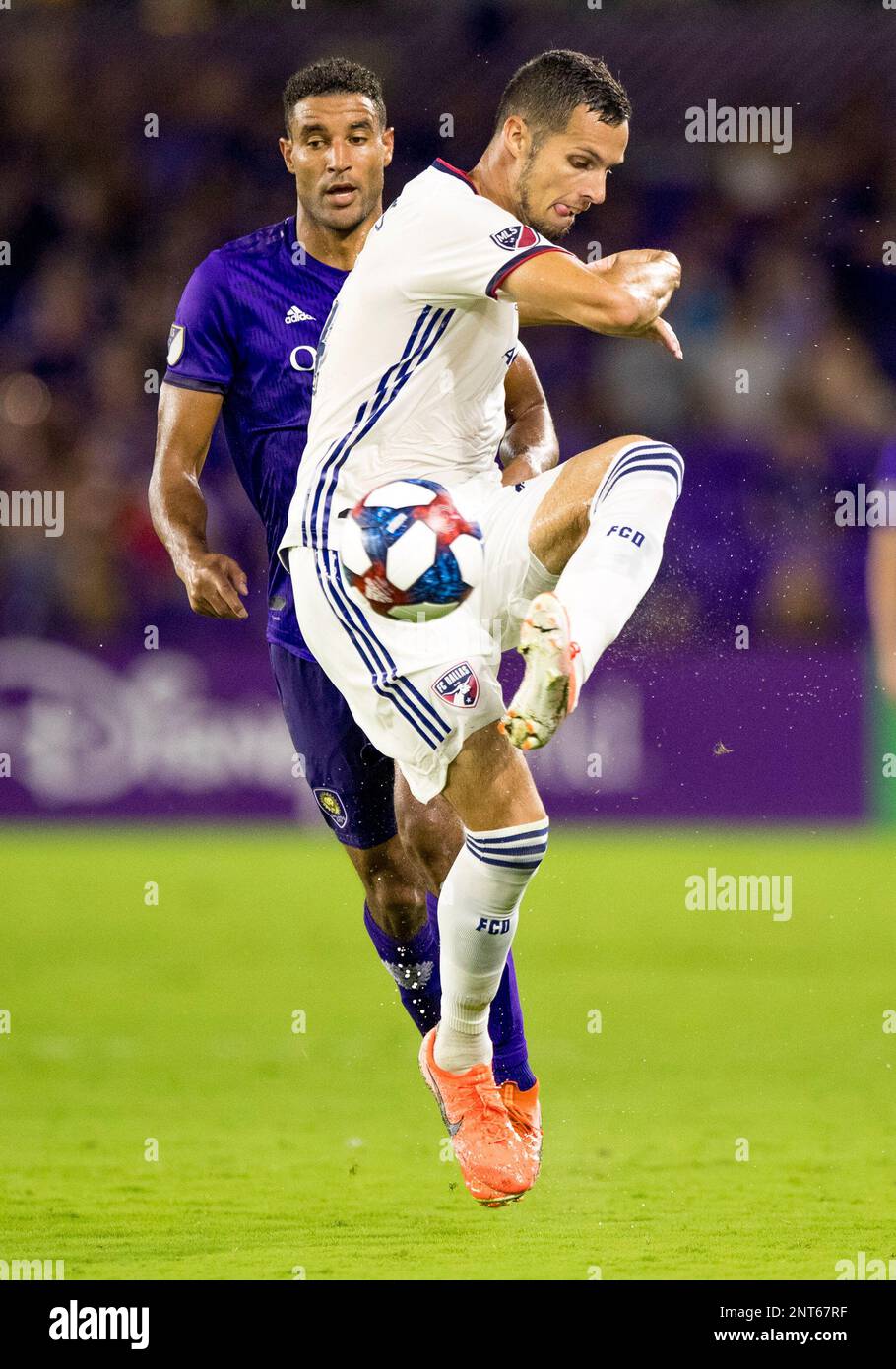 ORLANDO, FL - AUGUST 03: during the MLS soccer match between the Orlando City SC and FC Dallas on August 3, 2019 at Explorer Stadium in Orlando, FL. (Photo by Andrew Bershaw/Icon Sportswire) (Icon Sportswire via AP Images) Banque D'Images