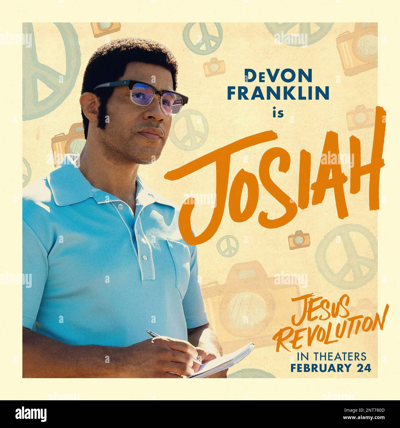 JÉSUS RÉVOLUTION, affiche de personnage américain, Devon Franklin, 2023
