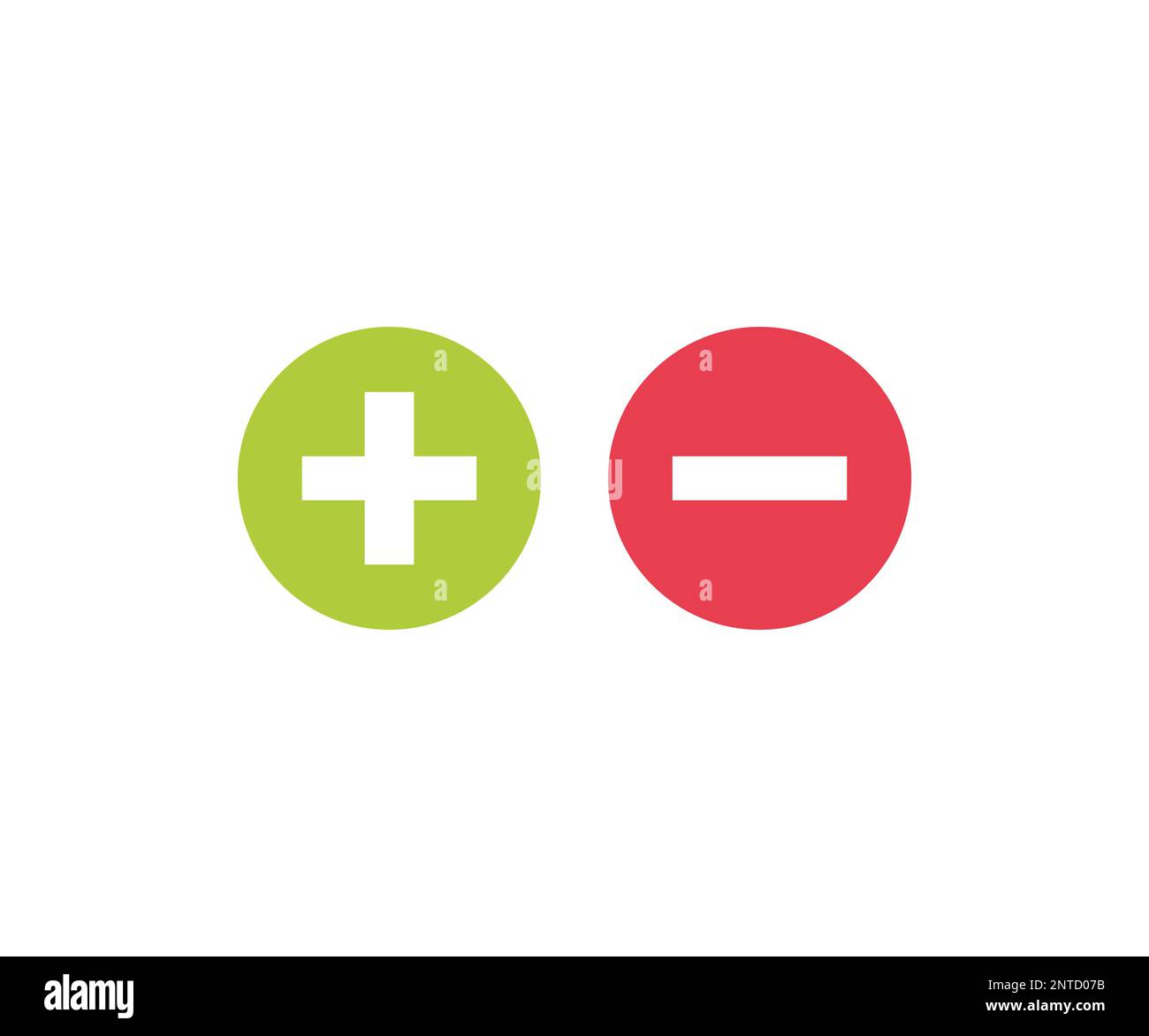 Logo de l'ensemble de signes plus et moins. Plus, moins, symboles mathématiques sur fond blanc. Illustration de Vecteur