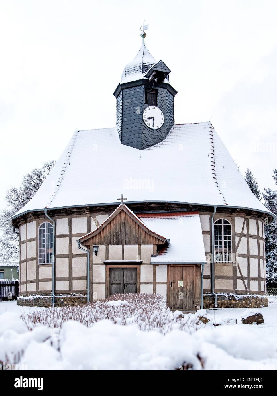Église Saint-Laurent Paul à Siptenfelde Harz Construction de poteaux et poutres en bois Banque D'Images