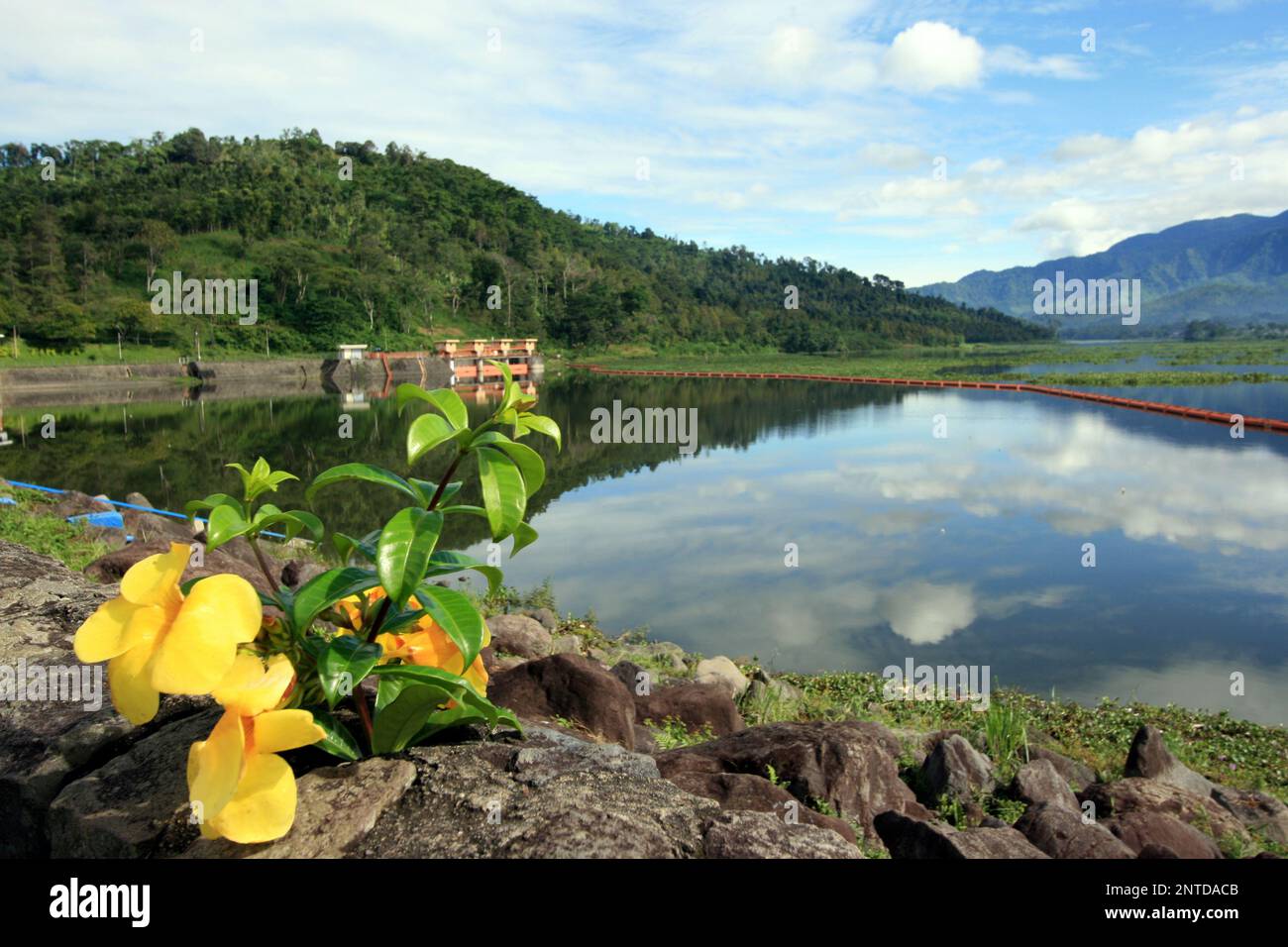 La beauté du barrage de selorejo à Malang City, est de Java Indonésie Banque D'Images