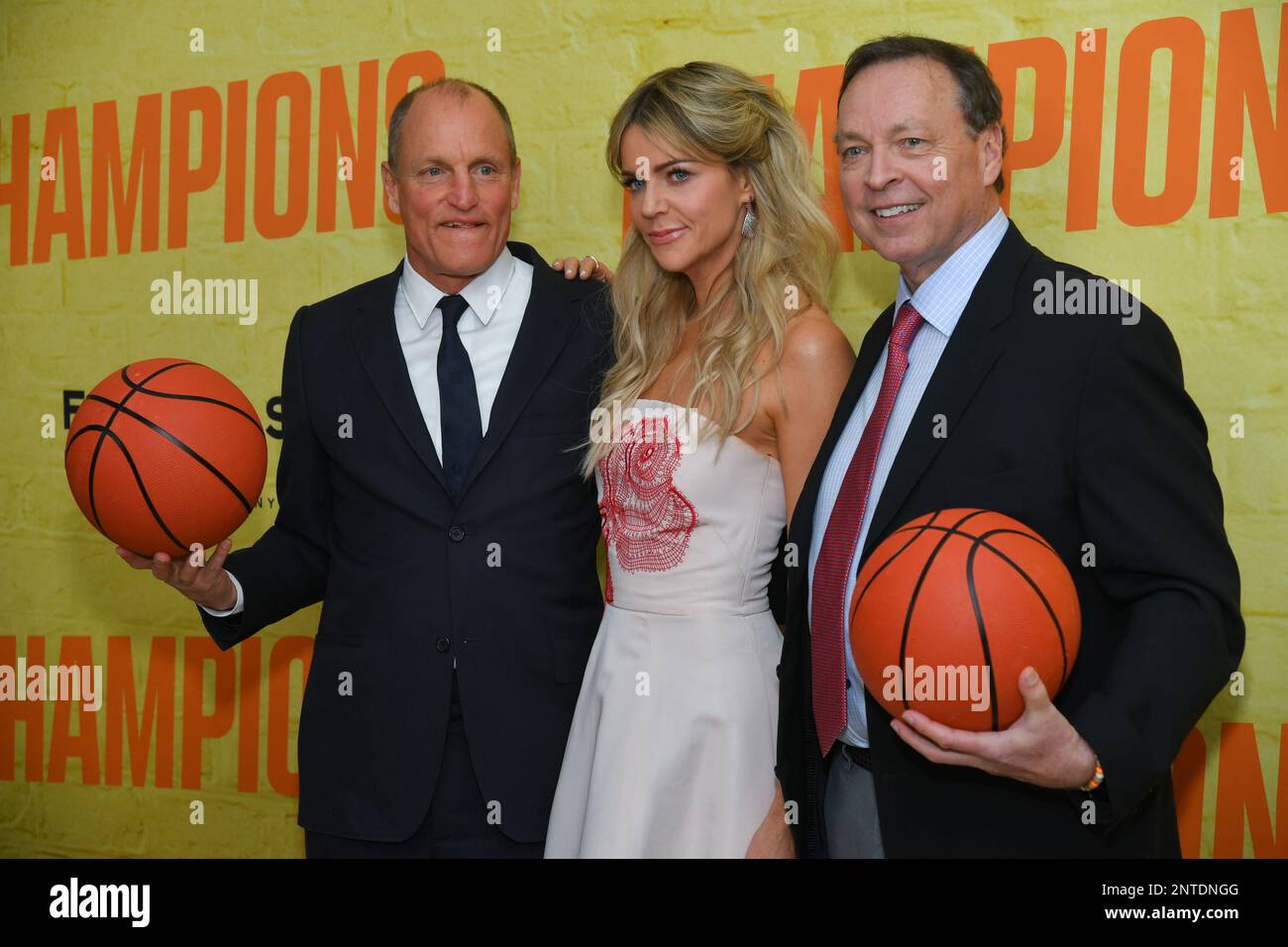 Woody Harrelson, Kaitlin Olson et Bobby Farrelly Banque D'Images