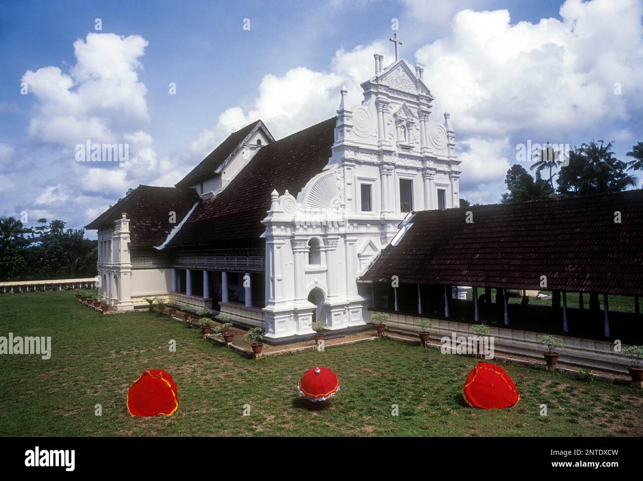 St. Église orthodoxe syrienne de Marie ou église Cheriapally à Kottayam, Kerala, Inde, Asie Banque D'Images