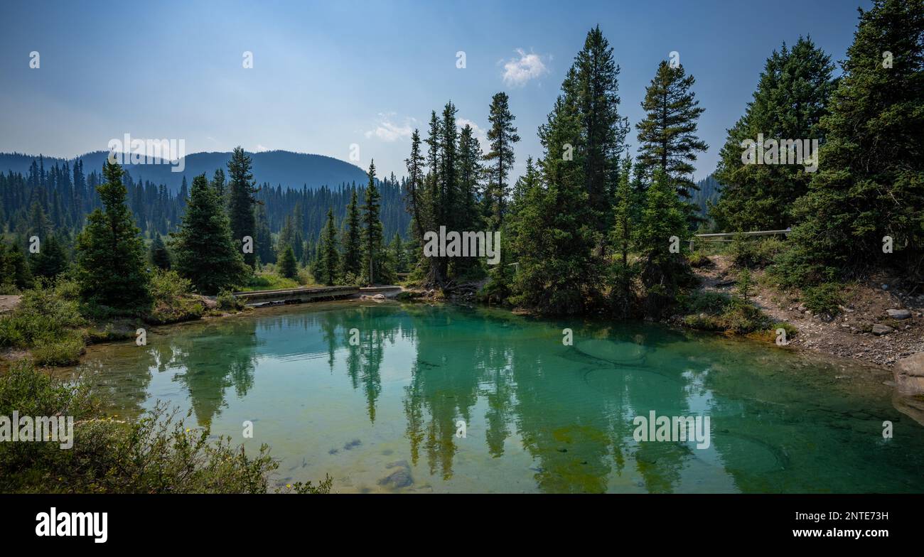 Paysage de la marmites d'encre dans le parc national Banff, en Alberta, au Canada. Banque D'Images