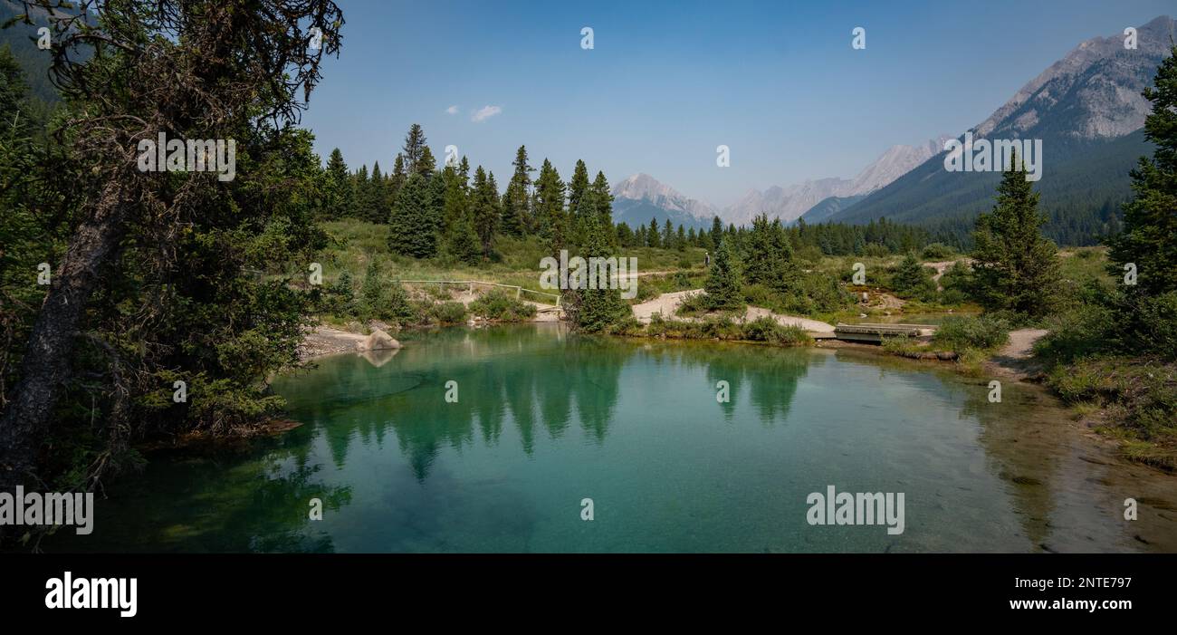 Paysage de la marmites d'encre dans le parc national Banff, en Alberta, au Canada. Banque D'Images