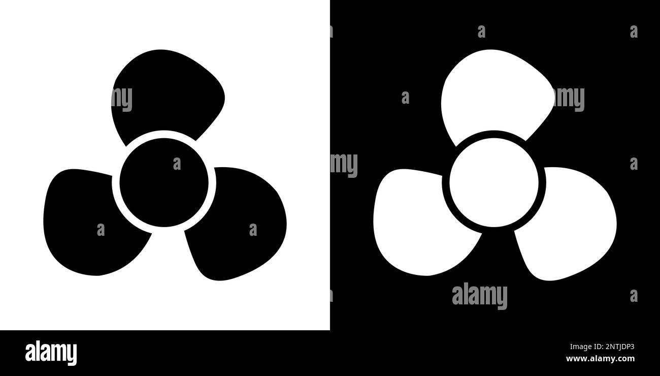Icônes de vitesse du ventilateur. Version à deux tons sur fond noir et blanc Illustration de Vecteur