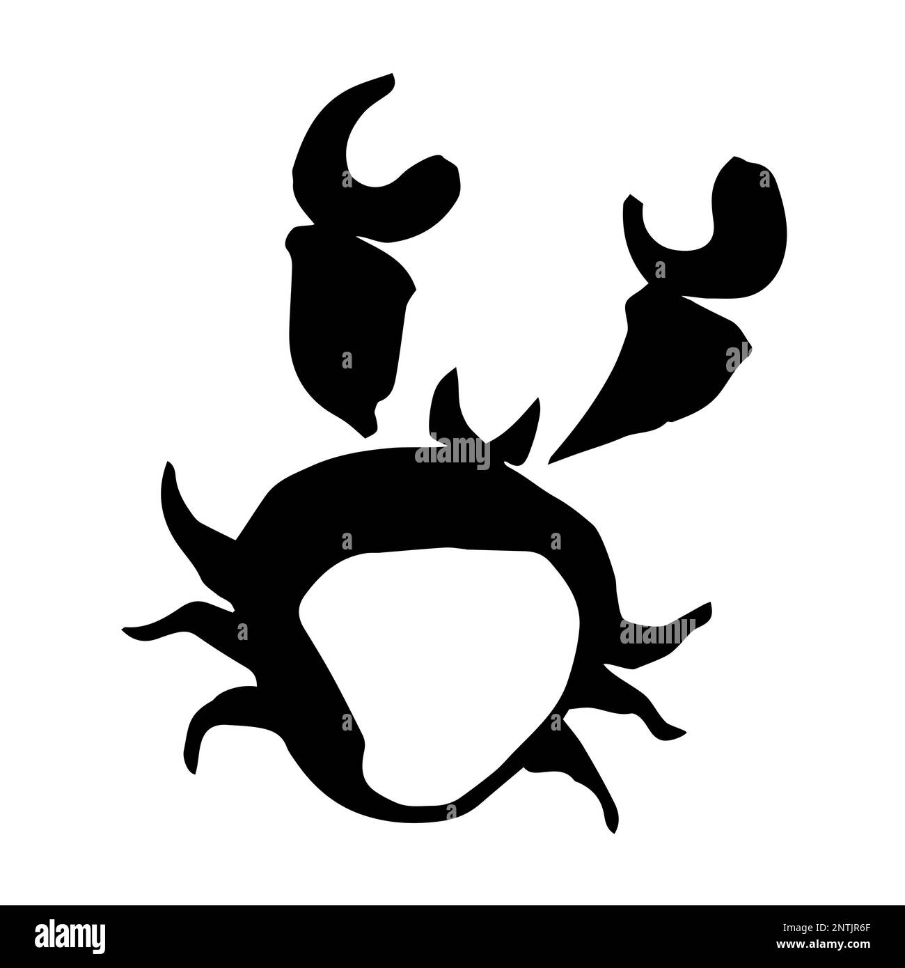 Crabe de mer peint à la main avec de l'encre et une brosse Illustration de Vecteur