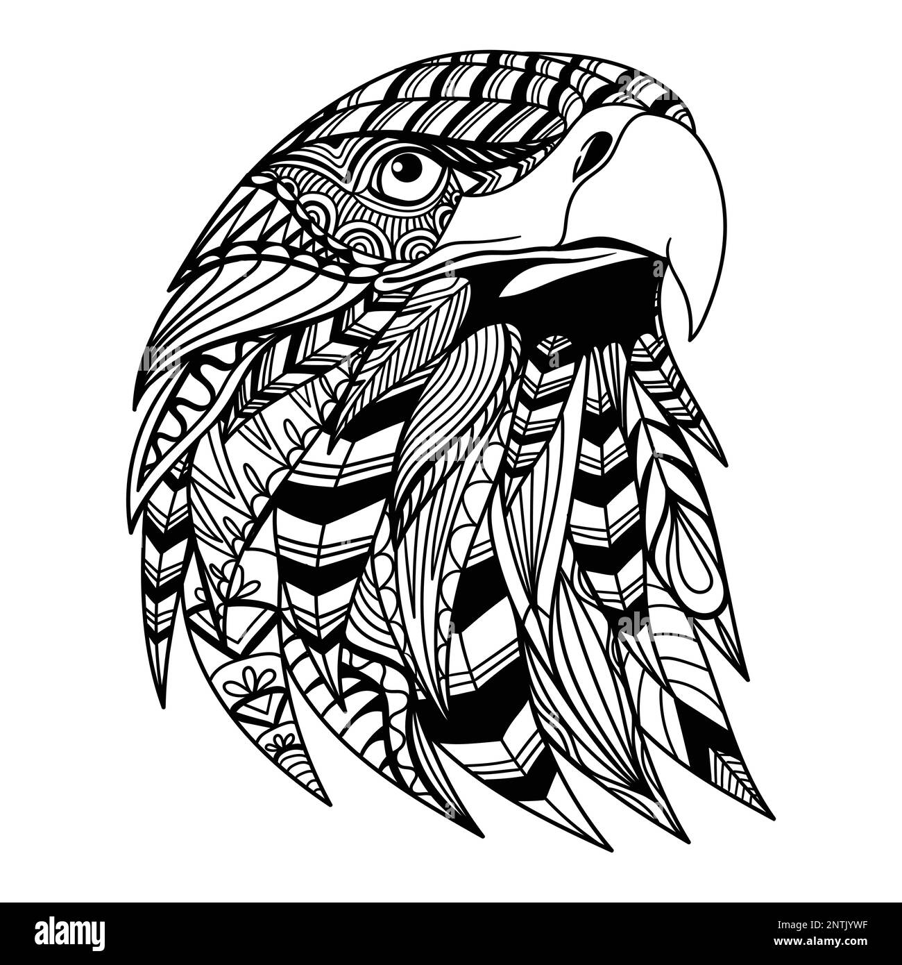 Illustration de la page à colorier de mandala tête d'aigle pour votre entreprise ou votre marque Illustration de Vecteur