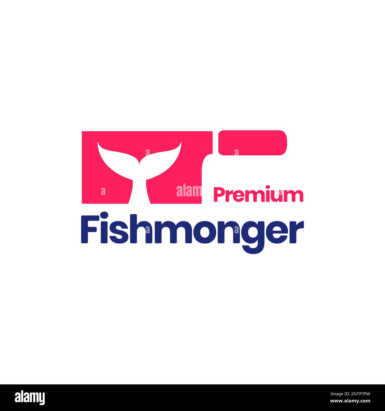 fishmonger magasin de vente de poisson couteau frais nourriture logo design vecteur icône illustration Illustration de Vecteur