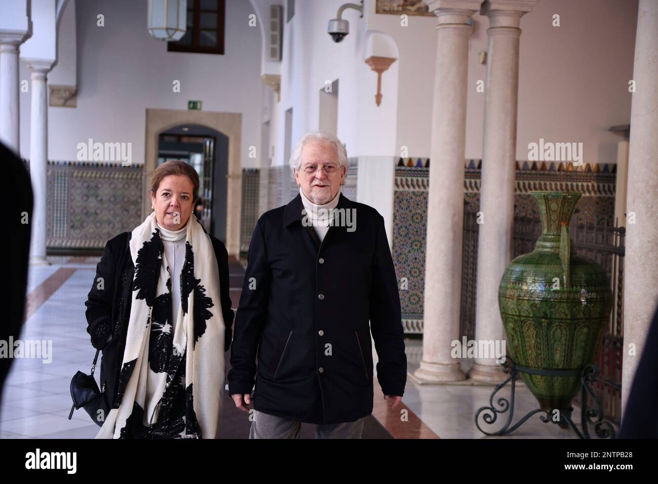 The founder of the PA Alejandro Rojas-Marcos before the beginning of the institutional plenary session of the Andalusian Parliament on the occasion of the Andalusian Day, February 28, 2023 in Seville, (Andalusia, Spain). The Andalusian Parliament celebrates today an institutional plenary session to celebrate the Andalusian autonomy day . FEBRUARY 28;2023 Joaquin Corchero / Europa Press 02/28/2023 (Europa Press via AP) Banque D'Images