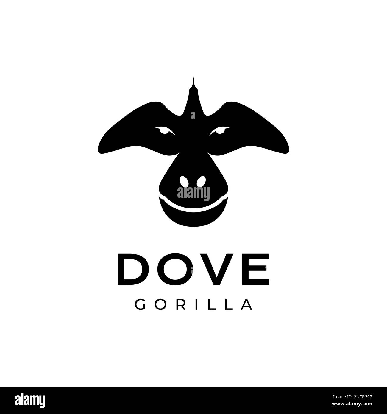 animal gorille colombe pigeon volant moderne logo design icône illustration vectorielle Illustration de Vecteur