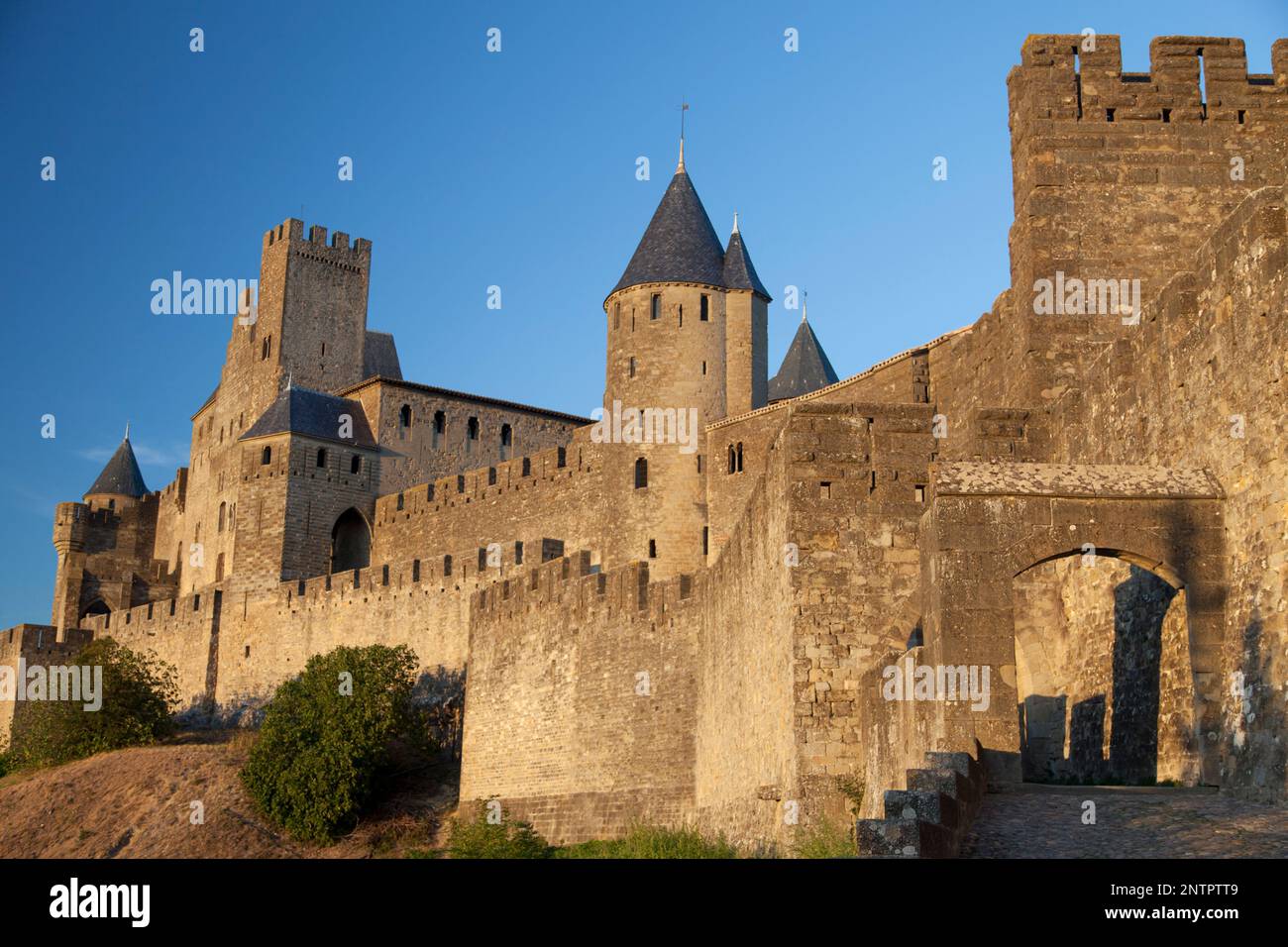France, Languedoc-Roussillon, Carcassonne, la cité médiévale fortifiée (ville fortifiée). Banque D'Images