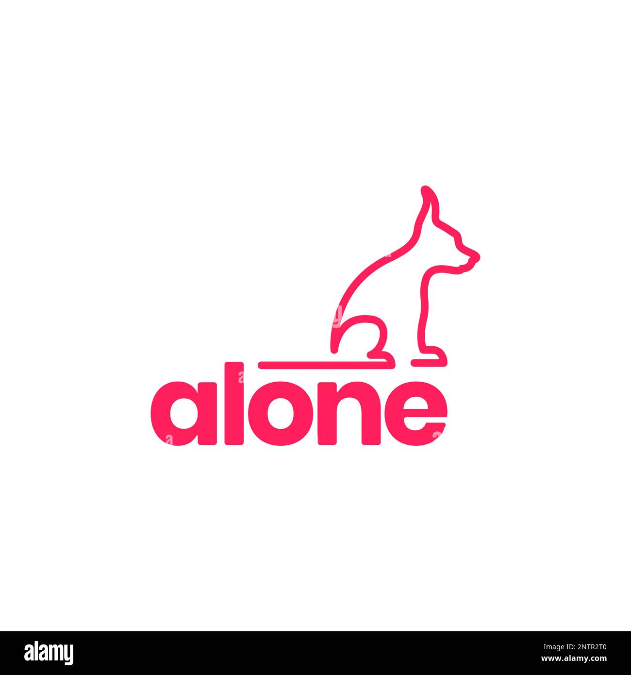 animal animal chien chiot seul ligne art moderne minimaliste logo design vecteur Illustration de Vecteur