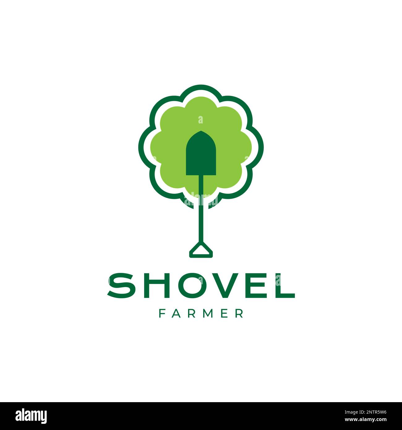 agriculture agricole plante arbre pelle jardinage logo design vecteur icône illustration Illustration de Vecteur