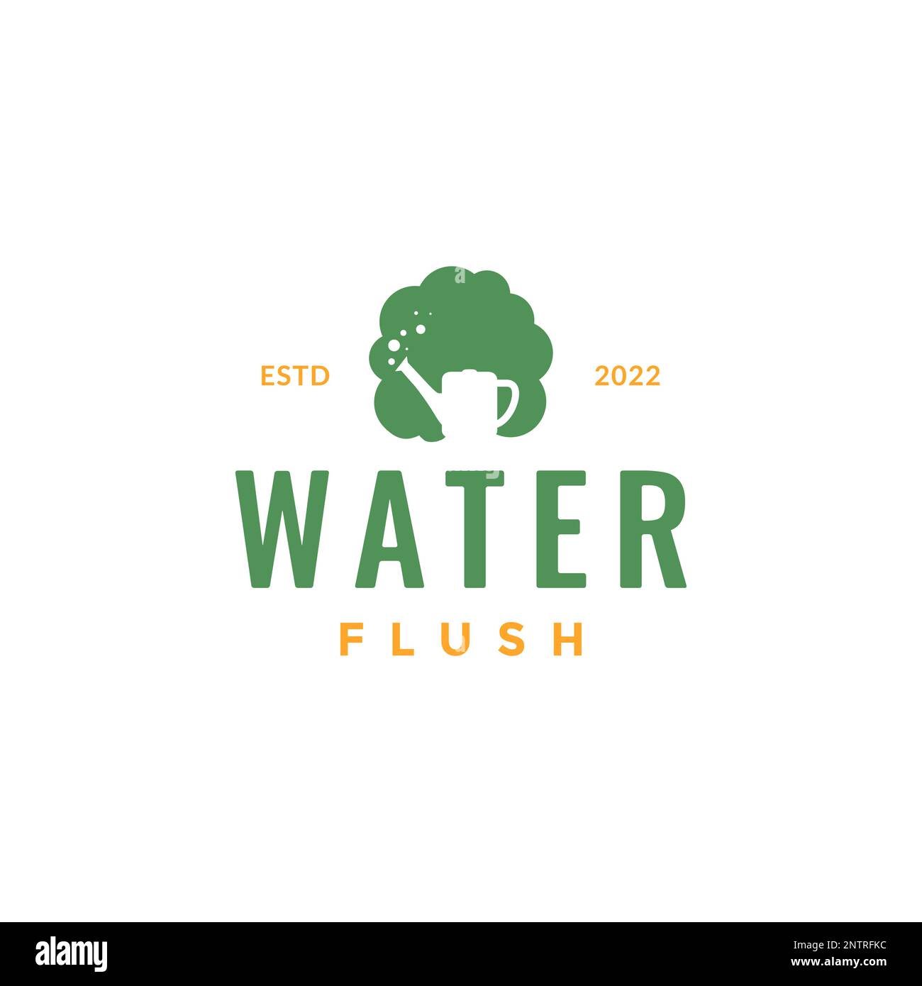 vert plante jardinage eau flush logo design icône illustration vectorielle Illustration de Vecteur