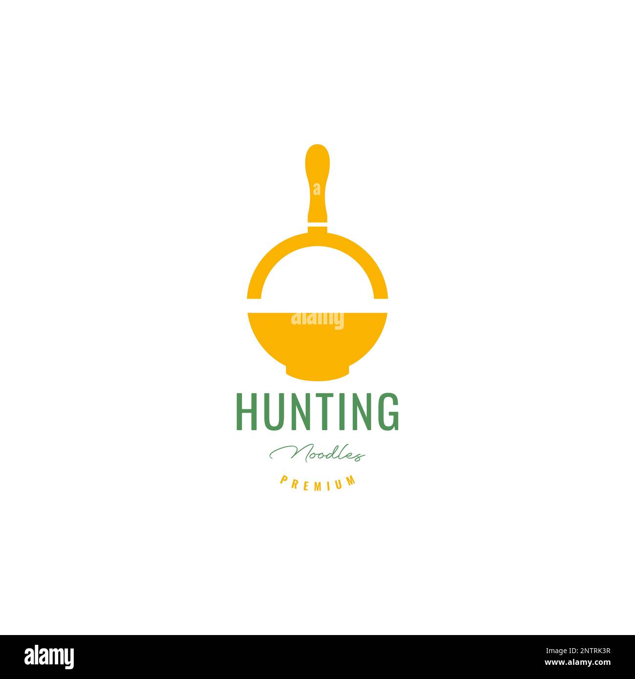 nourriture de chasse loupe cuve bol soupe de nouilles chaud goût logo design vecteur icône illustration Illustration de Vecteur