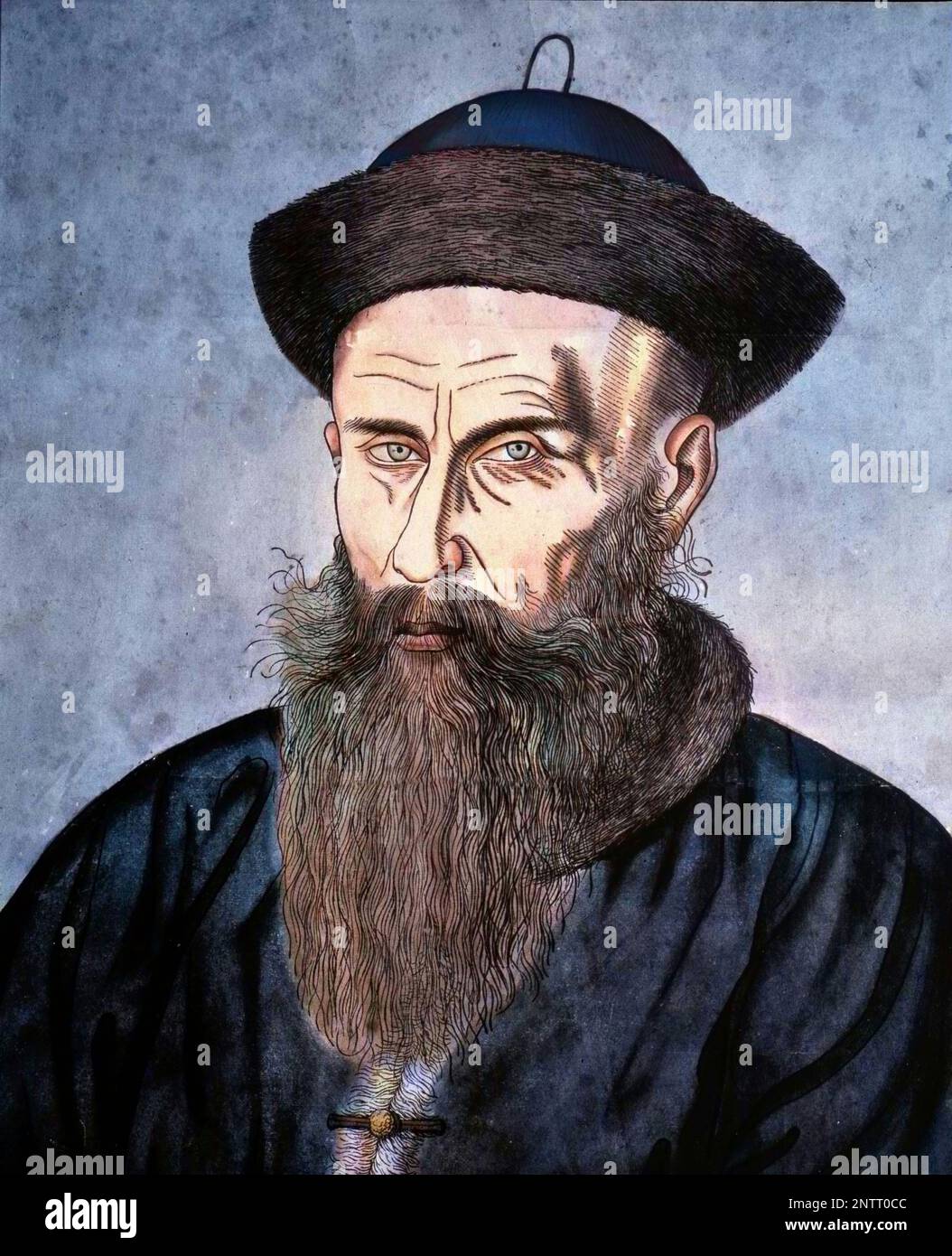 Adam Schall missionnaire et astronome jésuite allemand - Portrait chinois de Johann Adam Schall von Bell (1592 - 1666), missionnaire jésuite allemand qui dirigea l'observatoire astronomique de Pékin. Banque D'Images