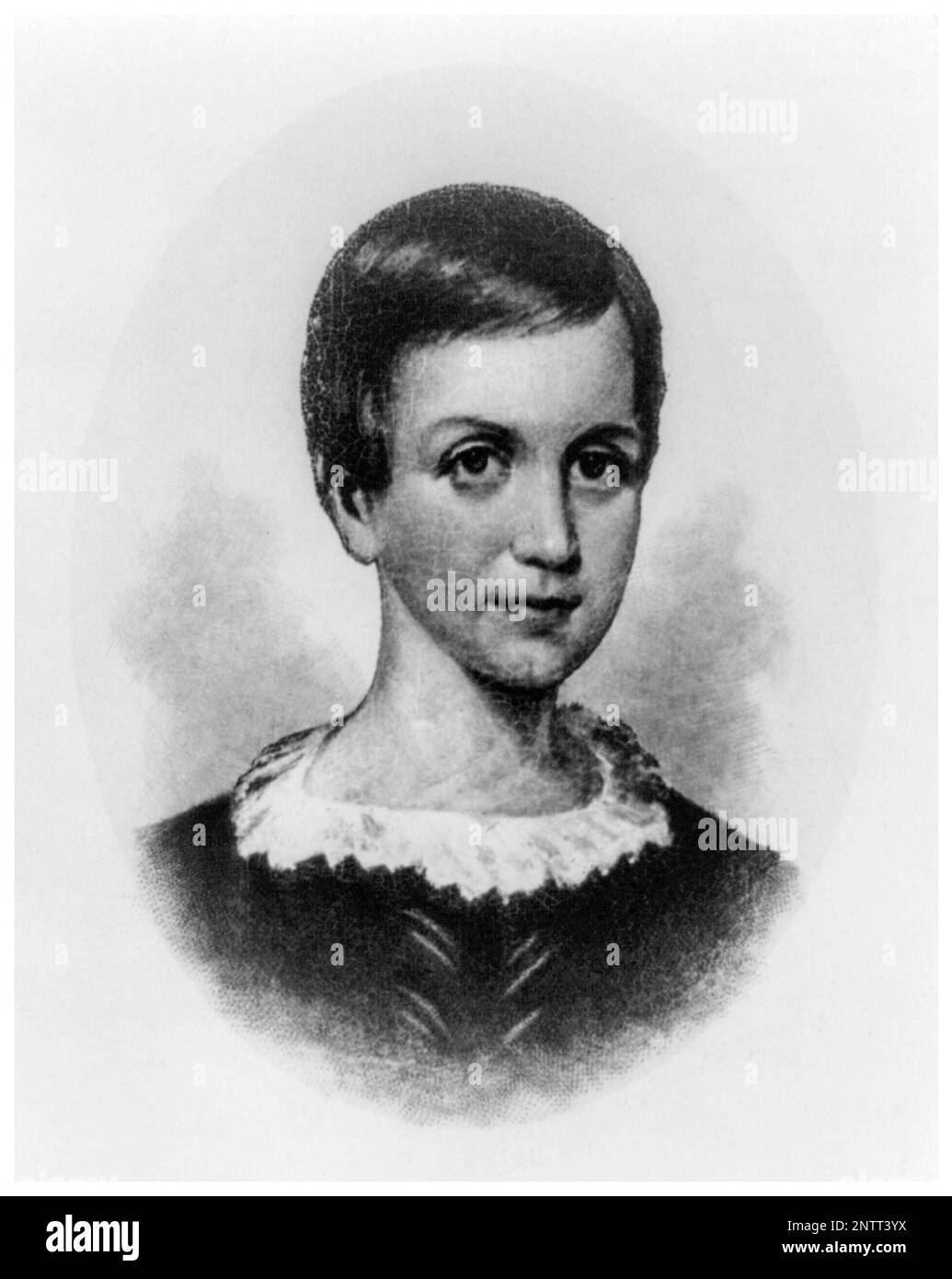 Emily Dickinson (1830-1886), poète américain, gravure de portrait par un artiste inconnu, 1894 Banque D'Images
