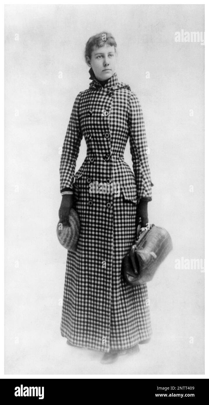 Nellie Bly (Elizabeth Cochran Seaman) (1864-1922), journaliste américaine, photographie de portrait de HJ Myers, vers 1890 Banque D'Images