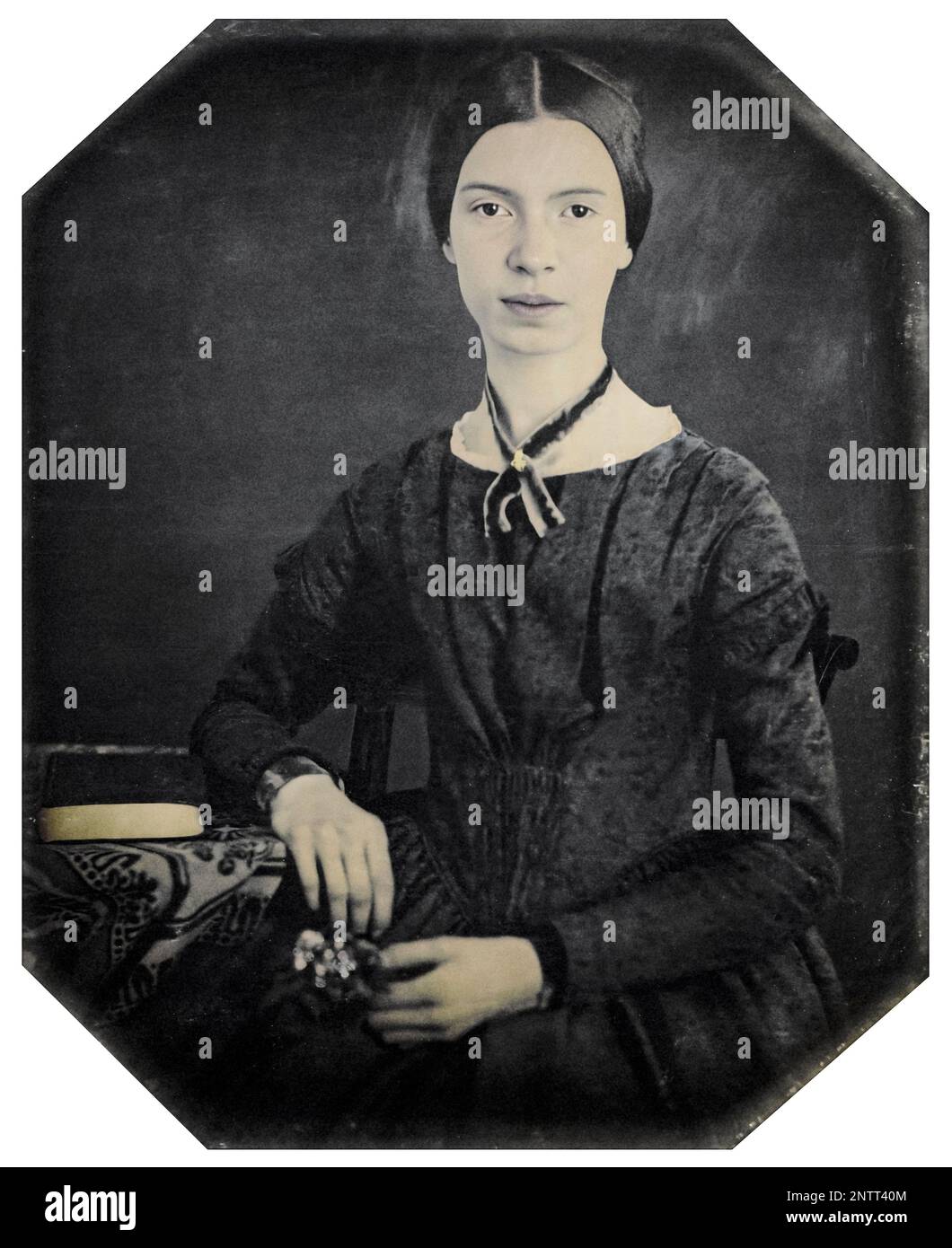 Emily Dickinson (1830-1886), poète américain, photographie de portrait, daguerréotype d'artiste inconnu, 1846-1847 Banque D'Images