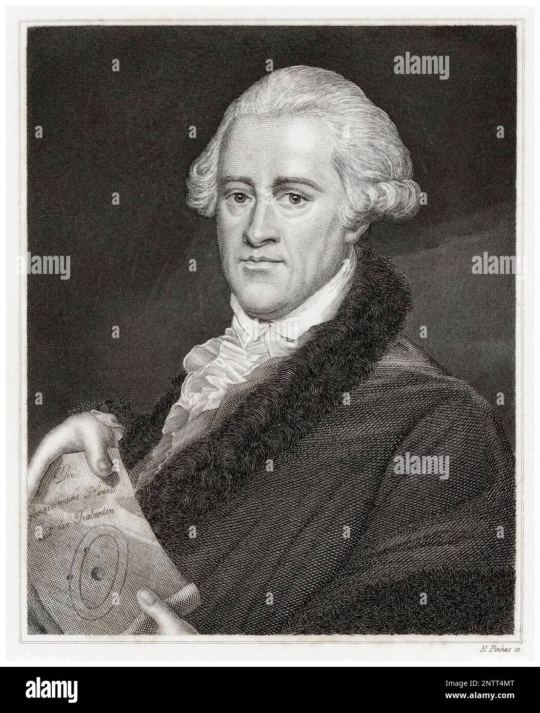 Sir William Herschel (1738-1822), astronome et compositeur britannique d'origine allemande, gravure de portraits par Hermann Hirsch Pinhas, 1805-1844 Banque D'Images