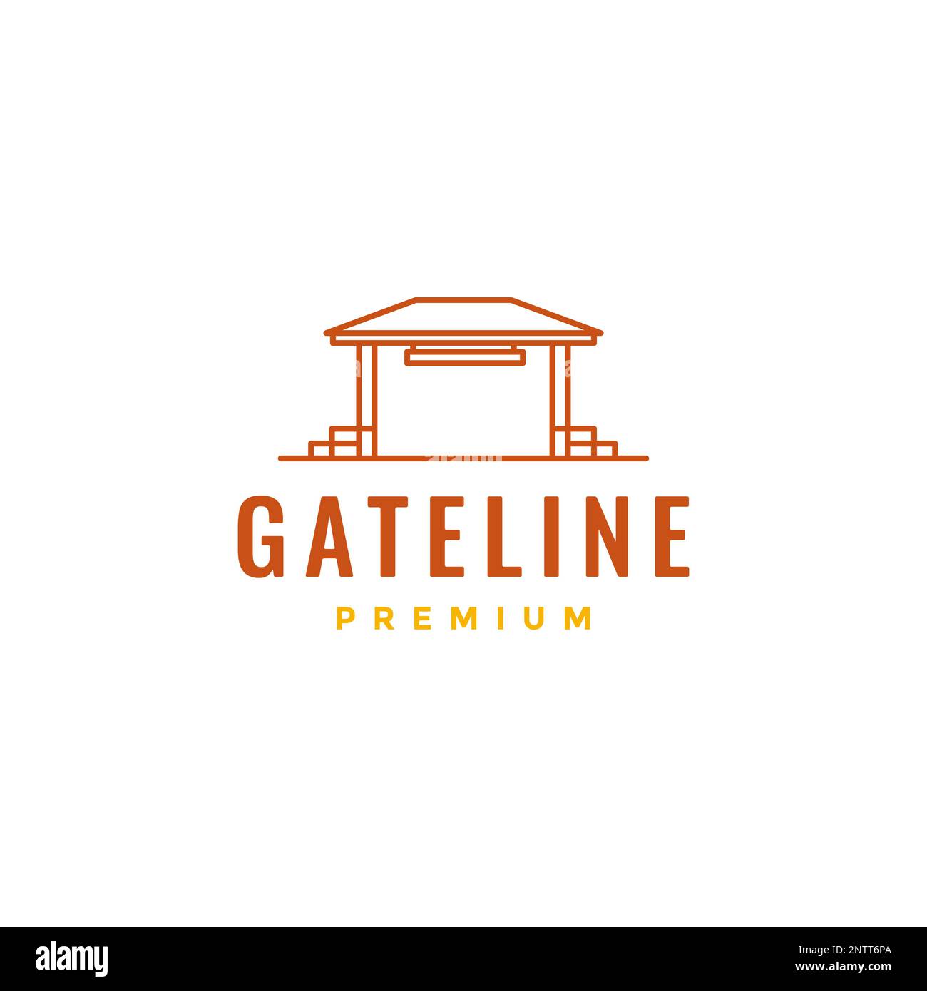 culture bamboo gate simple architecte logo design icône vectorielle Illustration de Vecteur