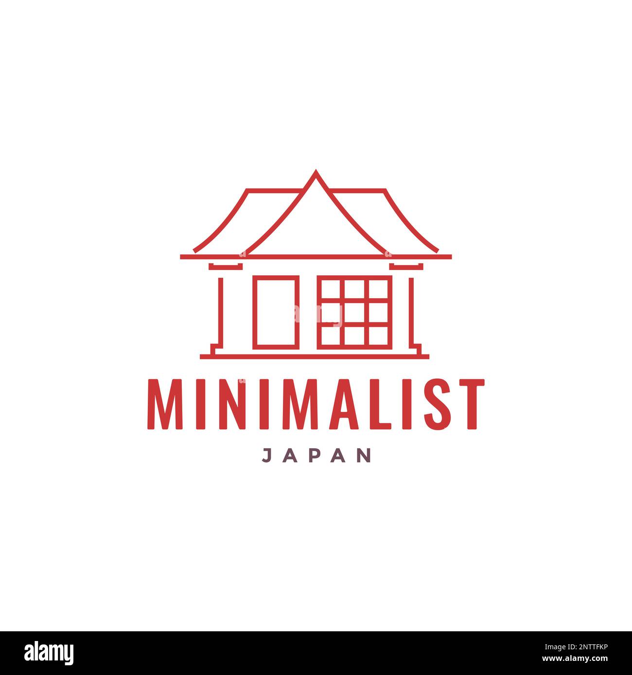 accueil culture bois minimal village japonais simple minimal logo design vecteur Illustration de Vecteur