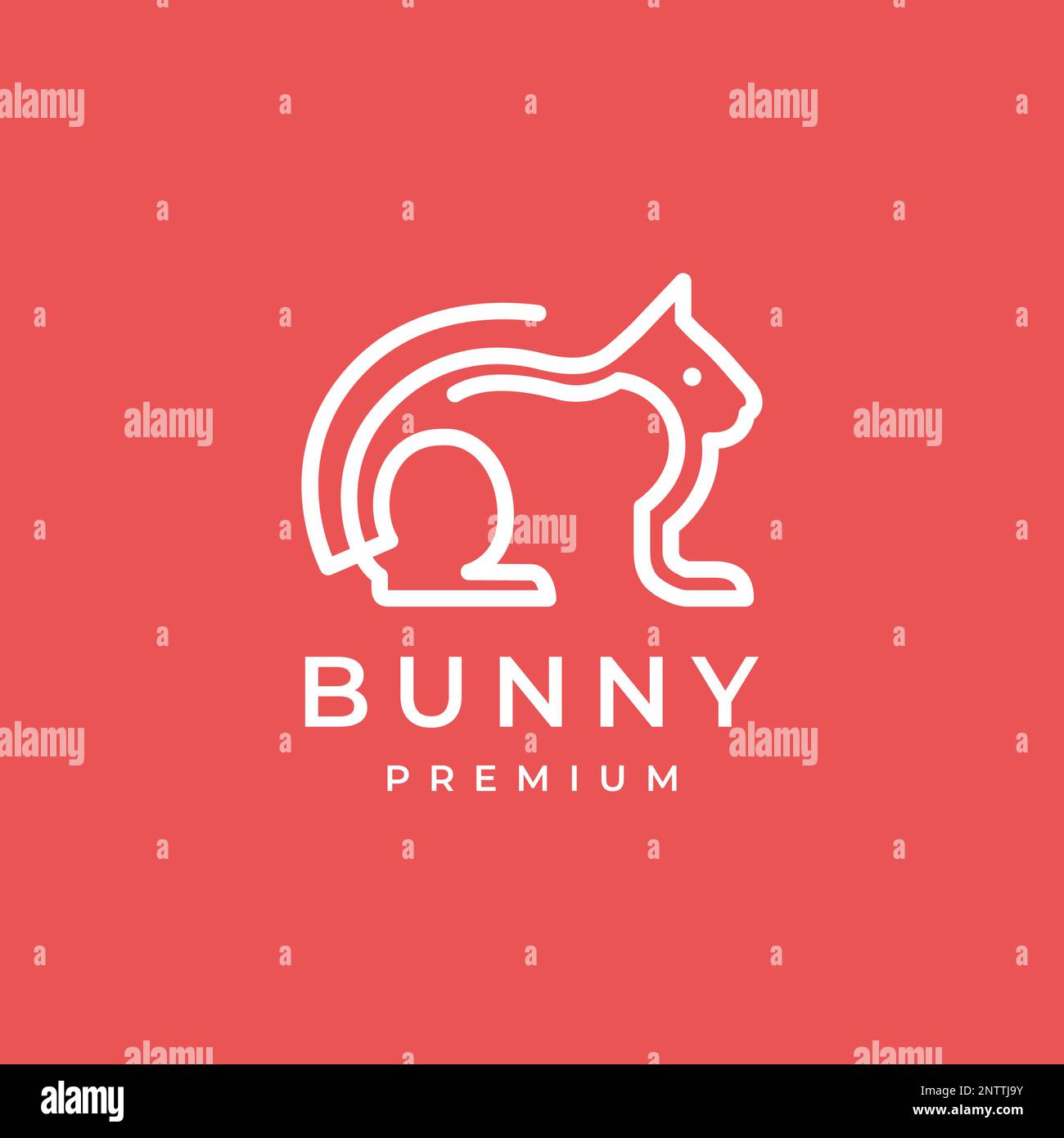 animaux de compagnie lapin lapin lapin lapin géométrique ligne moderne simple minimal logo design vecteur Illustration de Vecteur