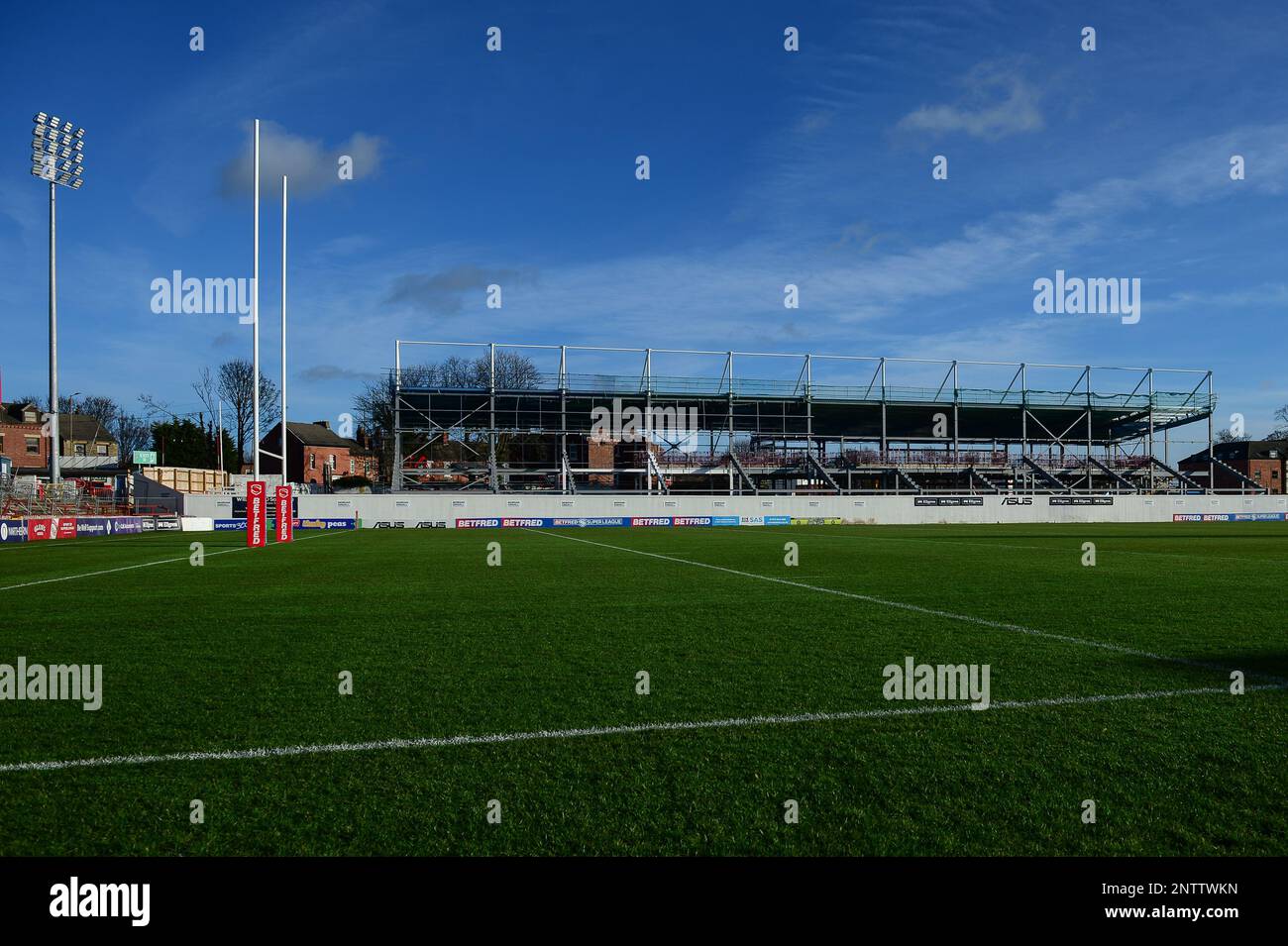 Wakefield, Angleterre - 15th janvier 2023 - vue générale travaux de construction au stade de BE Well, Wakefield. Rugby League Reece Lyne Testimonal Match Wakefield Trinity Halifax Panthers au stade BE Well support, Wakefield, Royaume-Uni - Banque D'Images