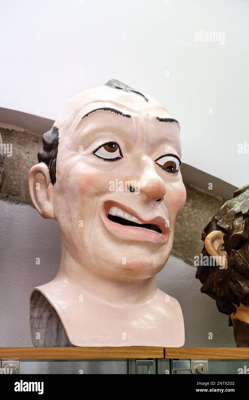 Masque de maque papier à la casa dels entremesos, le musée Giants de Barcelone, Espagne Banque D'Images