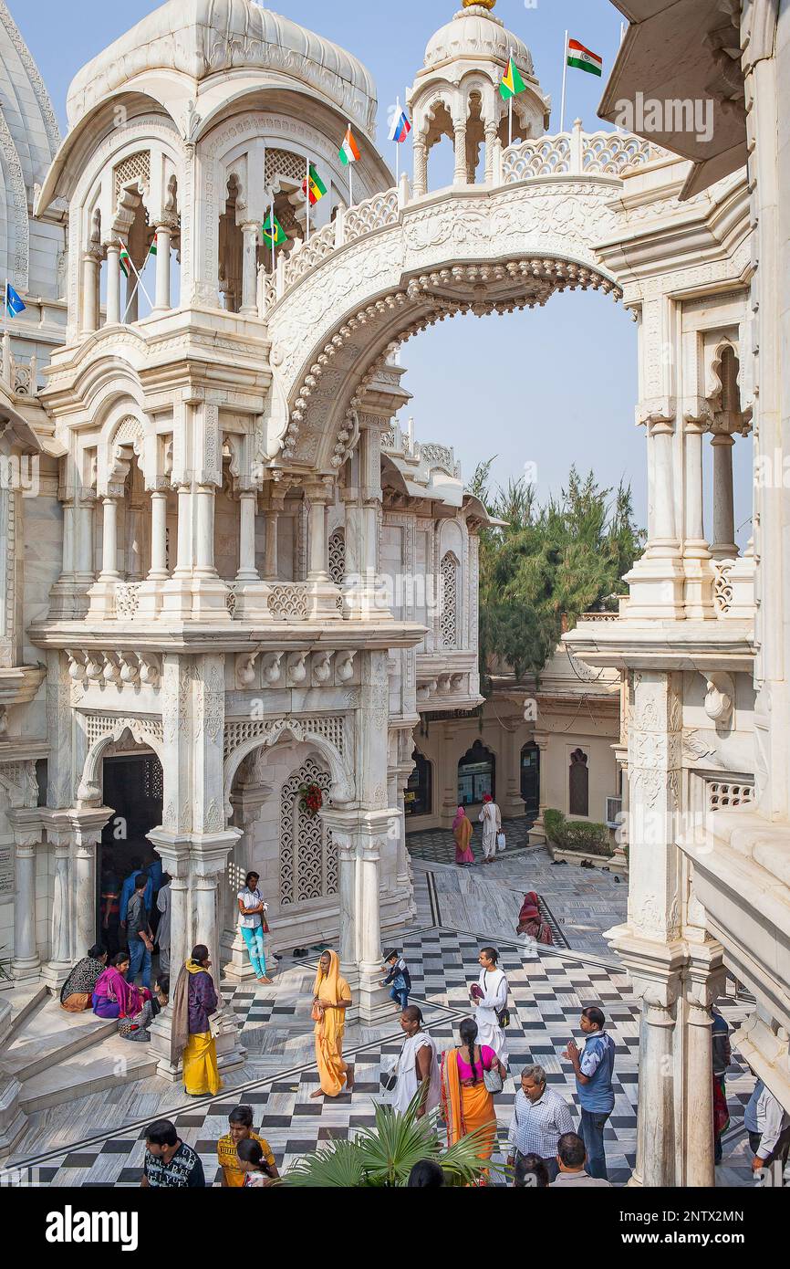 Temple ISKCON, Sri Krishna Balaram Mandir,Vrindavan, Mathura, Uttar Pradesh, Inde Banque D'Images