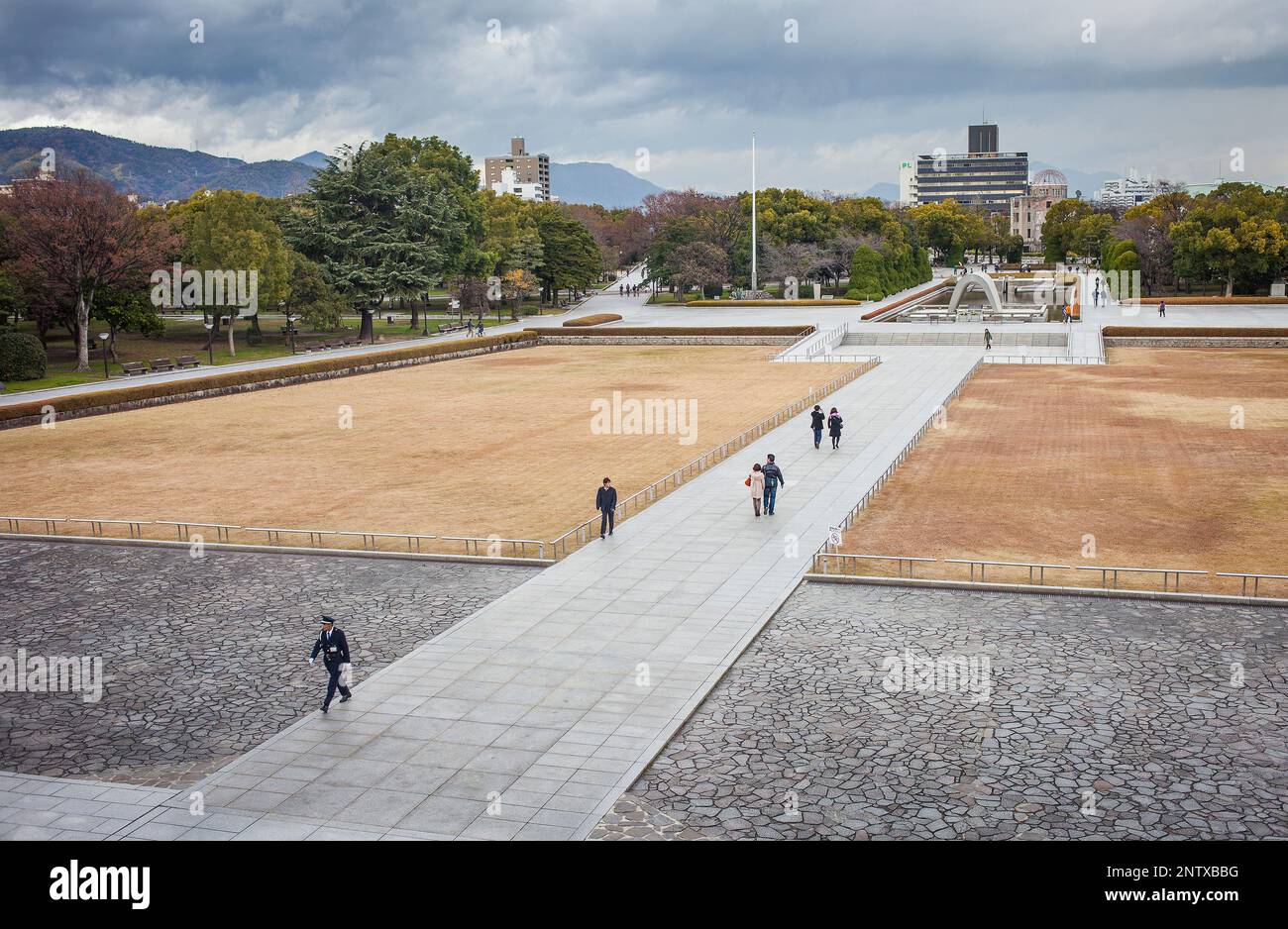 Sommaire des Parc de la paix, Hiroshima, Japon Banque D'Images