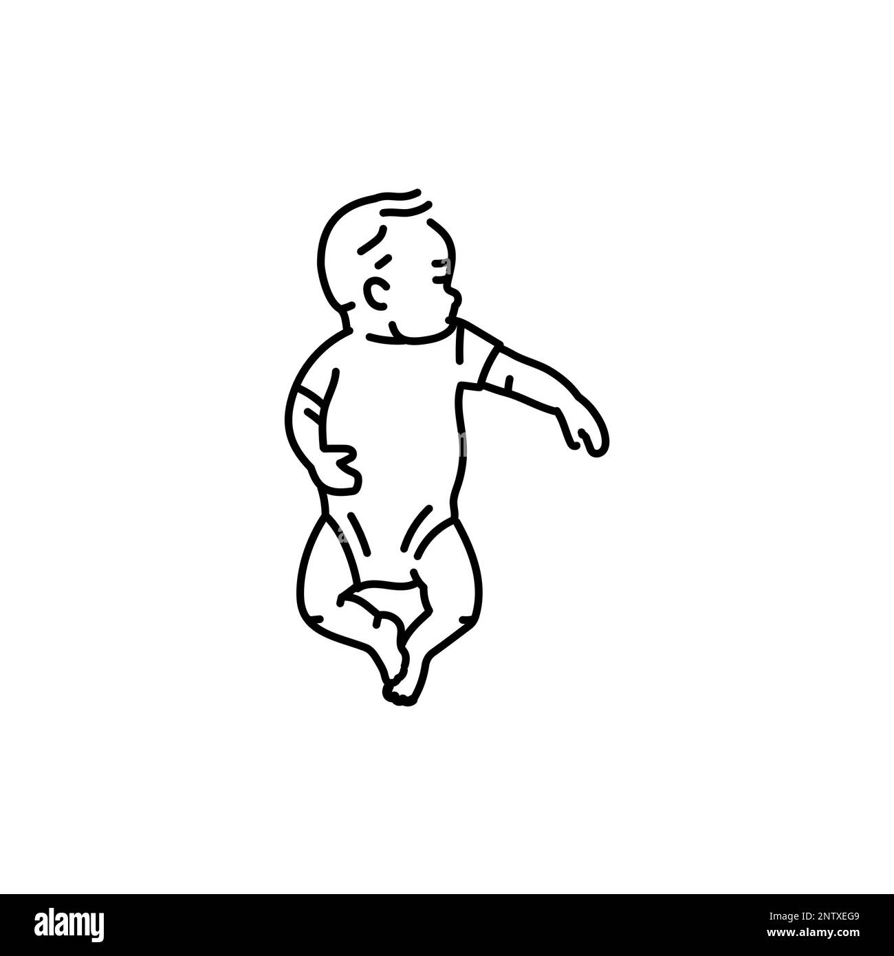 Le bébé est en veille icône de ligne noire. Développement des tout-petits. Petite enfance Illustration de Vecteur