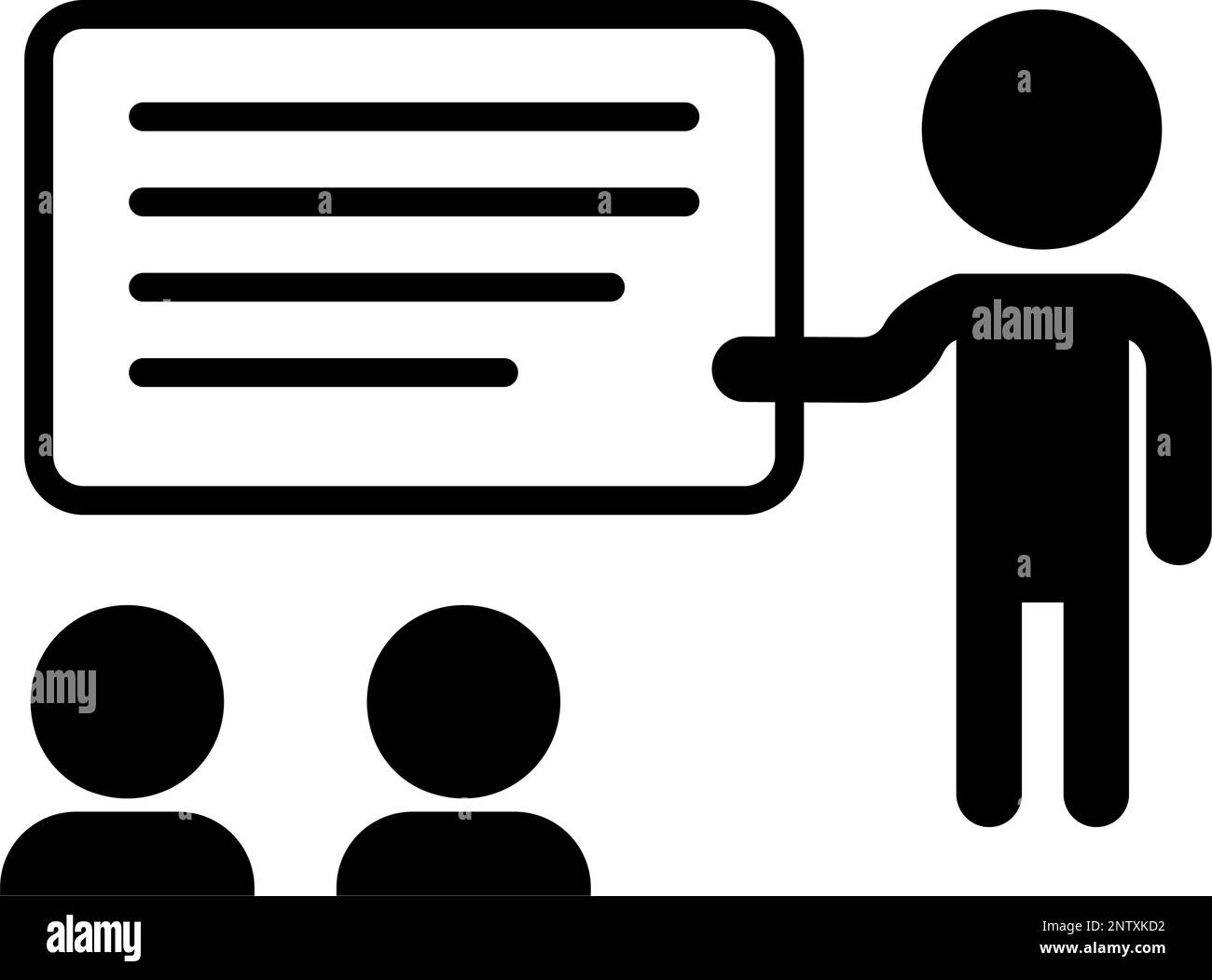 Icônes de silhouette d'enseignant et d'étudiant enseignant un cours. Séminaire. Vecteur modifiable. Illustration de Vecteur