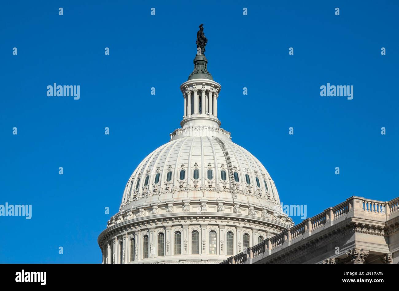 Dôme du bâtiment du capitole des États-Unis à Washington DC. Banque D'Images