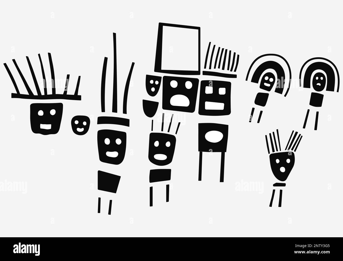 Géoglyphes des figures de Palpa, les lignes de Palpa, Pérou Illustration de Vecteur