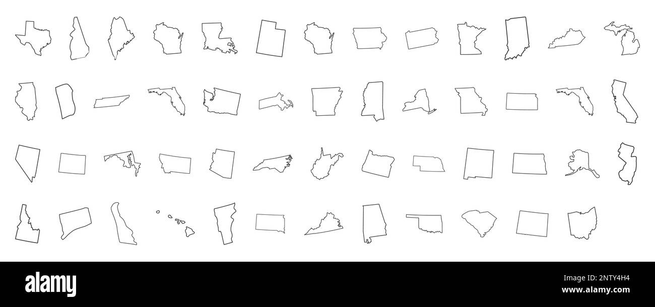 Carte des États-Unis d'Amérique. Illustration de Vecteur