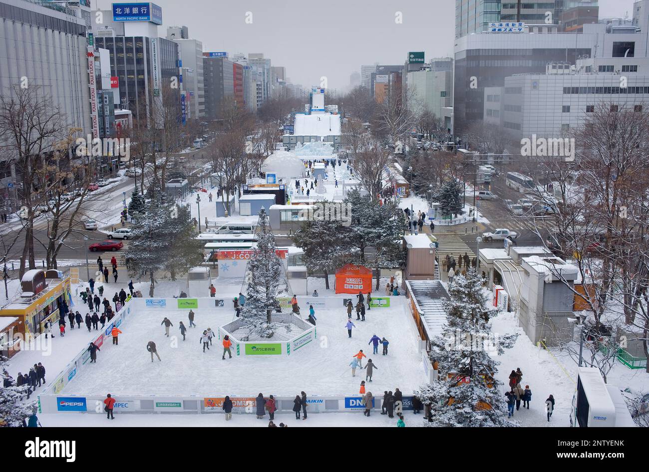 Sapporo Snow Festival, neige, Parc Odori, Sapporo, Hokkaido, Japan Banque D'Images