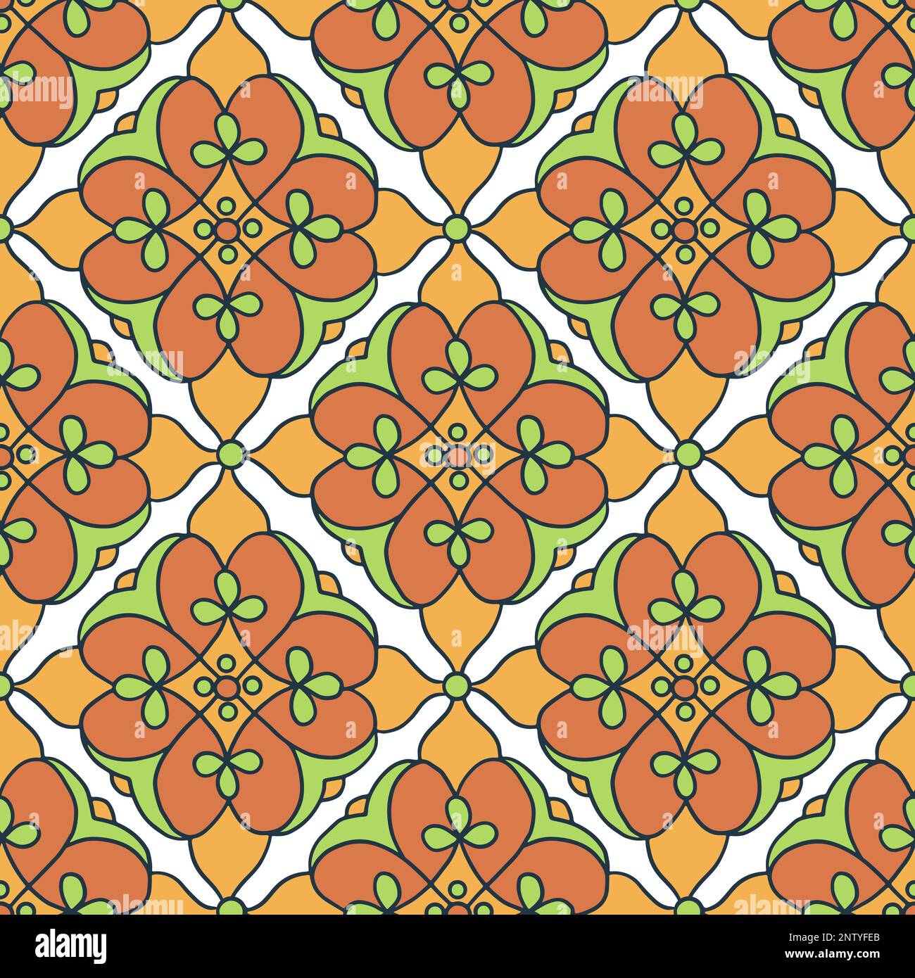 Décoration victorienne traditionnelle. Motif coloré sans couture. Vecteur. Illustration de Vecteur