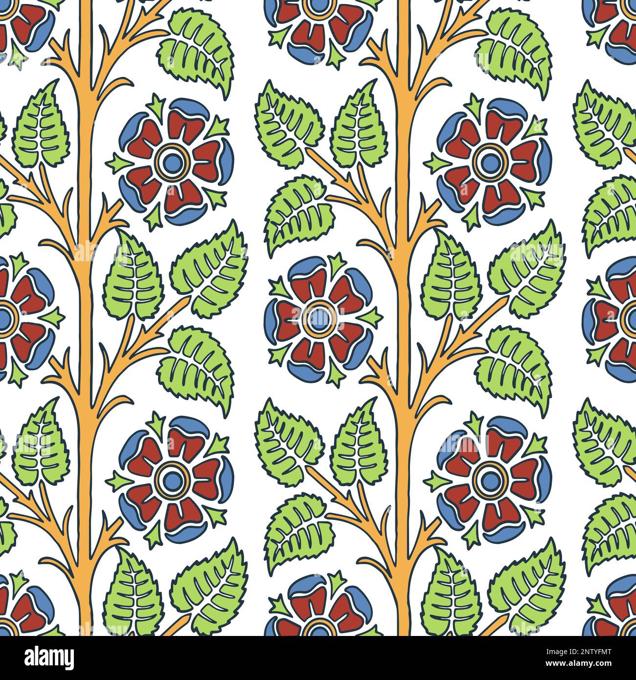 Décoration victorienne traditionnelle. Motif coloré sans couture. Vecteur. Illustration de Vecteur