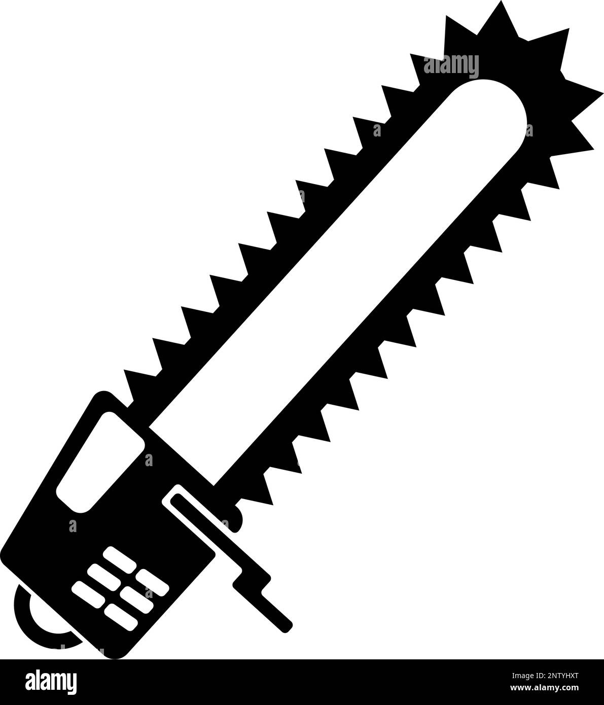 Icône de silhouette de tronçonneuse. Outil de coupe. Vecteur modifiable. Illustration de Vecteur