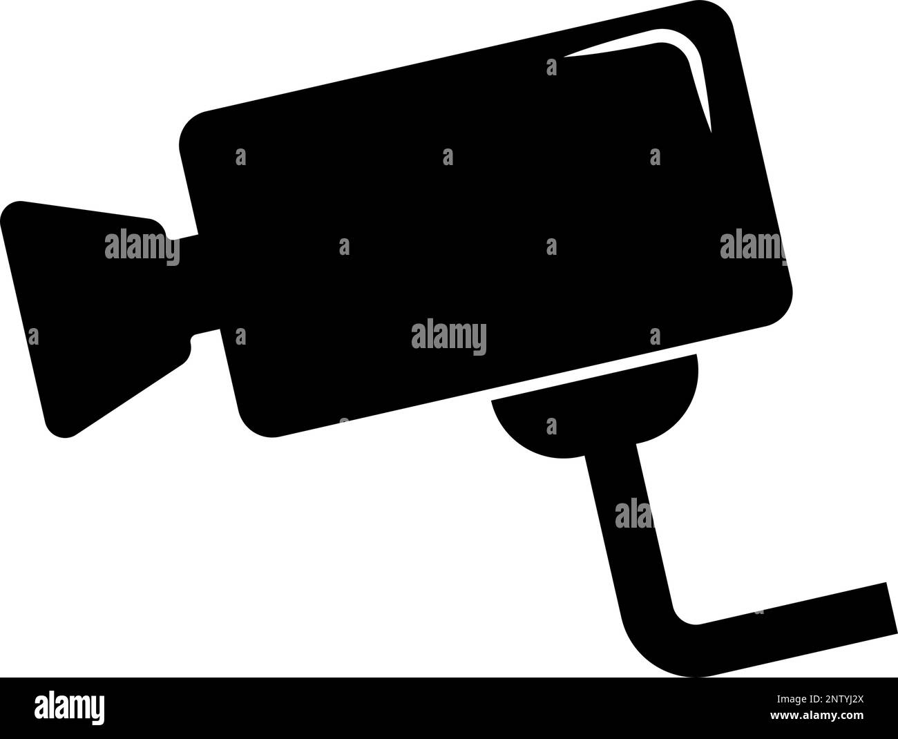 Icône de silhouette de CCTV brillante. Vecteur modifiable. Illustration de Vecteur