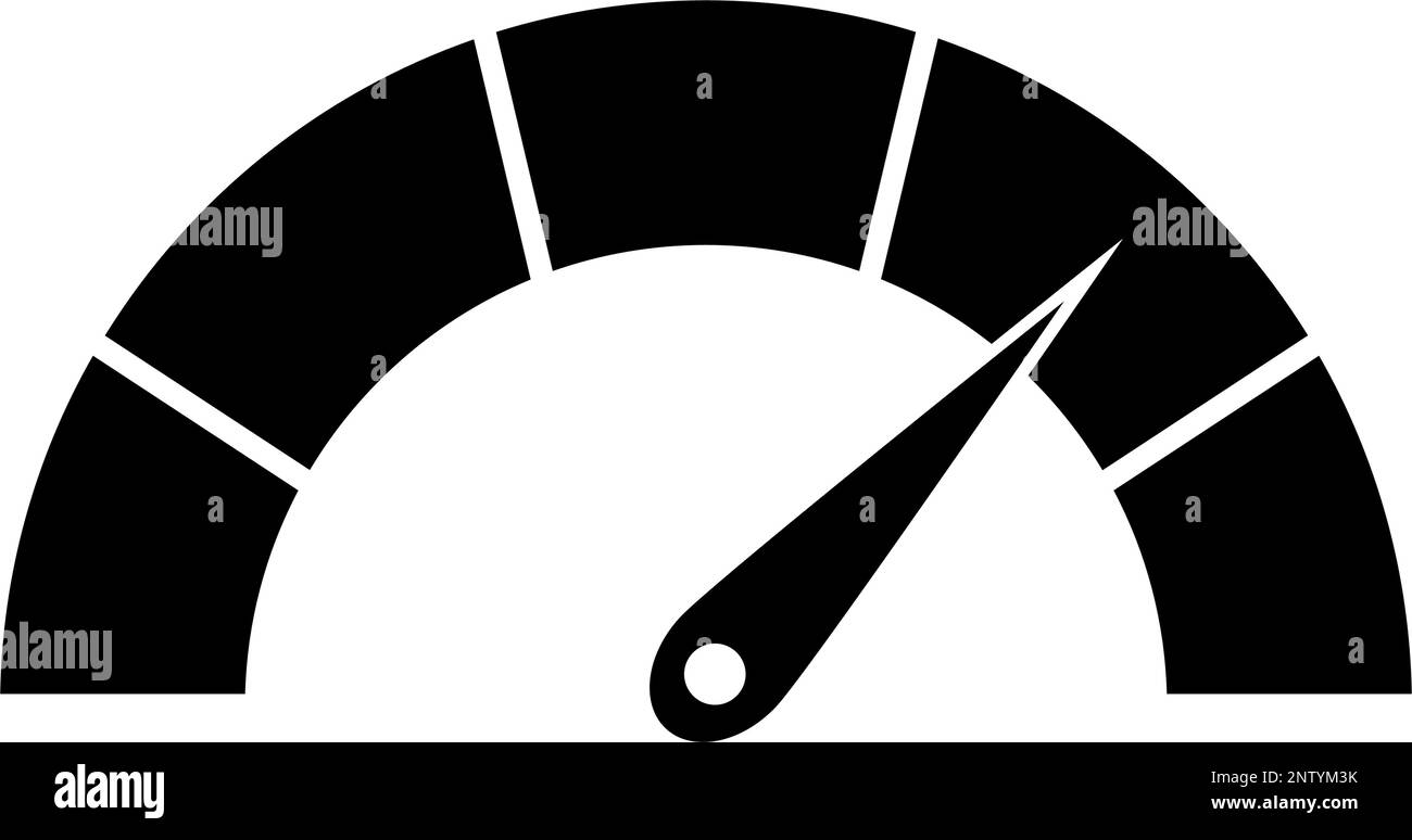 Icône de silhouette de compteur de vitesse. Vitesse de la voiture. Vecteur modifiable. Illustration de Vecteur