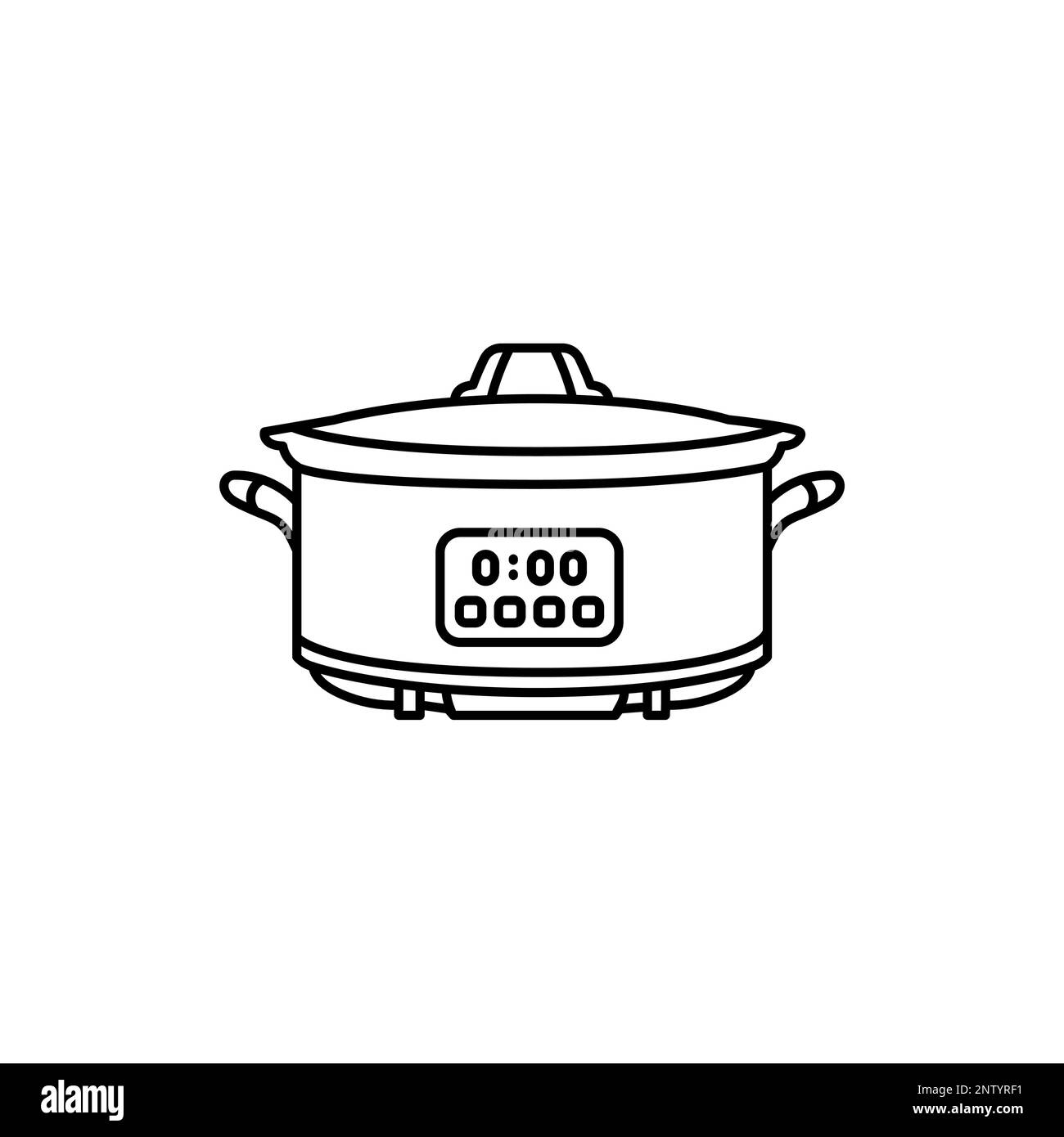 Icône de ligne de couleur pour cuisinière lente. Appareil de cuisine. Appareils ménagers Illustration de Vecteur