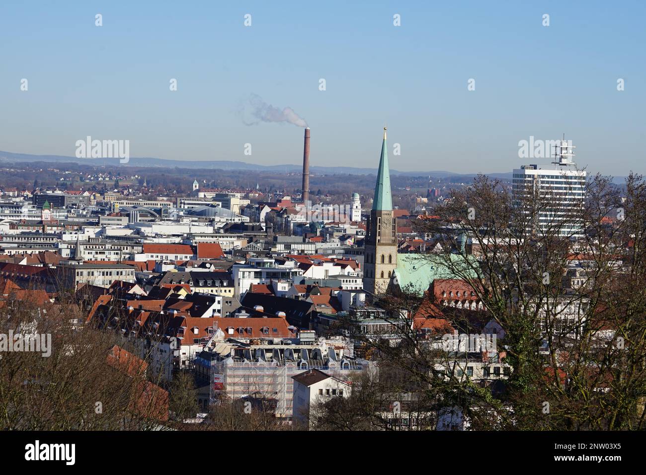 Un château en Europe appelé Sparrenburg à Bielefeld, enregistrement aérien de Bielefeld Banque D'Images