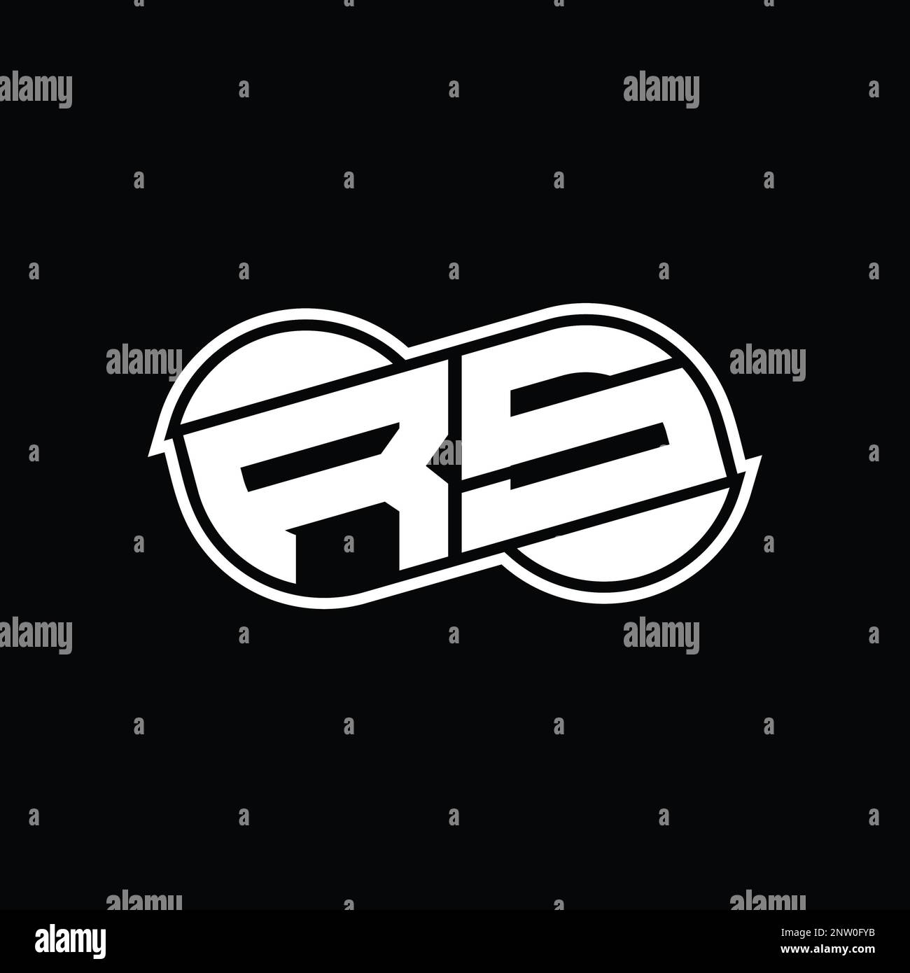 Logo RS monogramme abstrait infini forme semi-ronde vecteur images modèle de conception Banque D'Images
