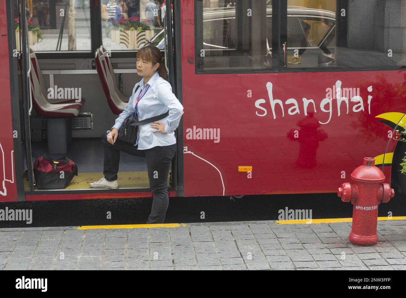 Bus touristique sur Shanghai, Chine Banque D'Images