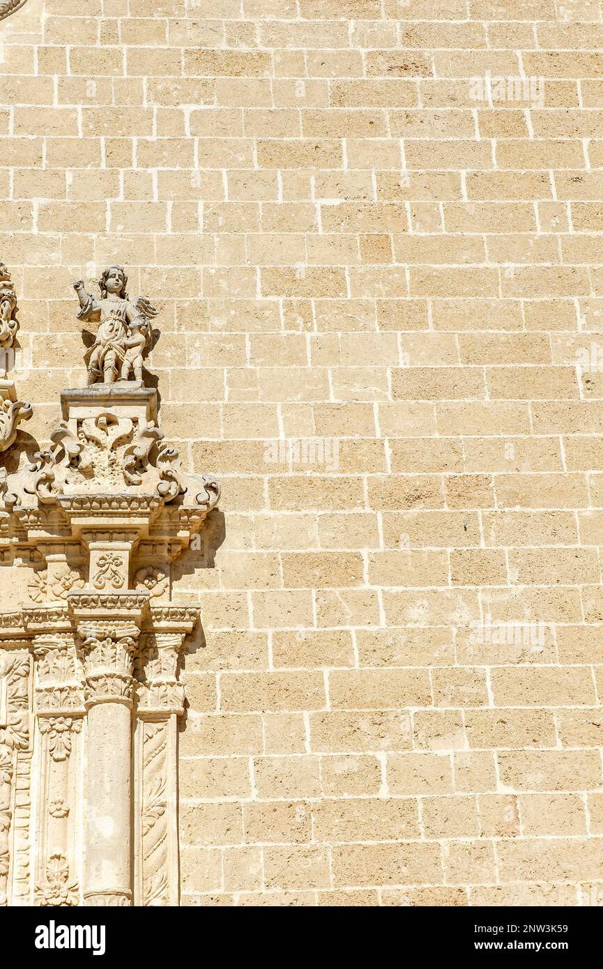 Un détail de la façade de la Chiesa della Madonna del Carmine, Manduria Banque D'Images