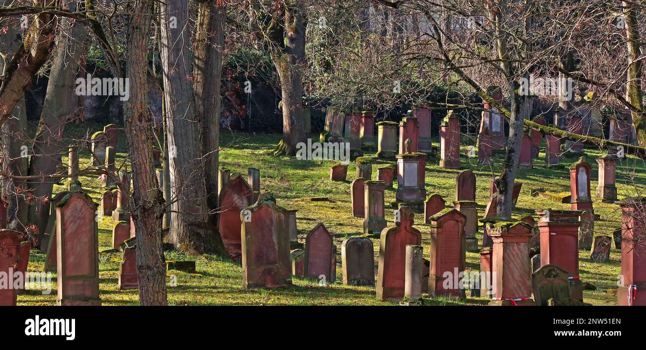 CIMETIÈRE juif MÉDIÉVAL DE SHUM, Judensand , Mombacher Strasse. 61, 55122 Mayence, Rhénanie-Palatinat, Allemagne Banque D'Images