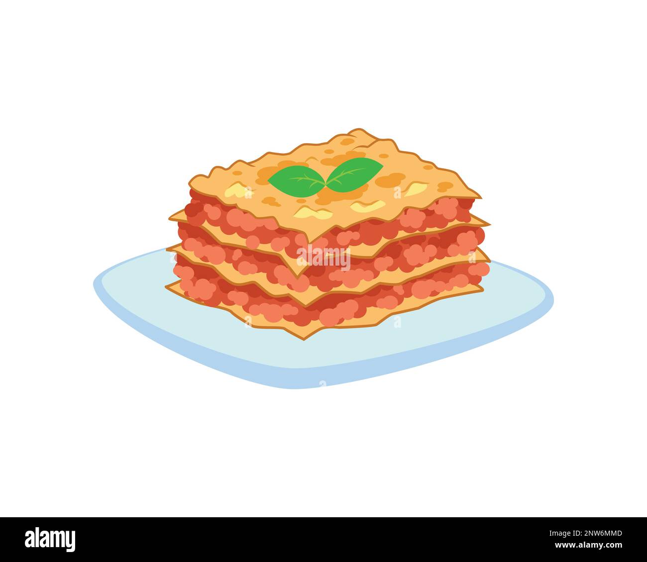 Une assiette de l'illustration de Lasagna savoureuse et délicieuse Illustration de Vecteur